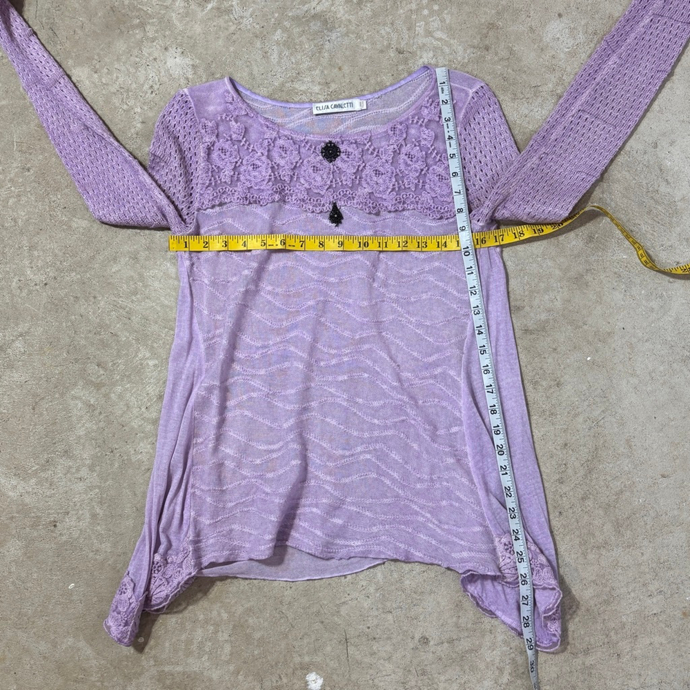 Elisa Cavaletti Purple Lace Knit Tunic Sweater Top Women’s Medium Long Sleeve - Picture 8 of 13